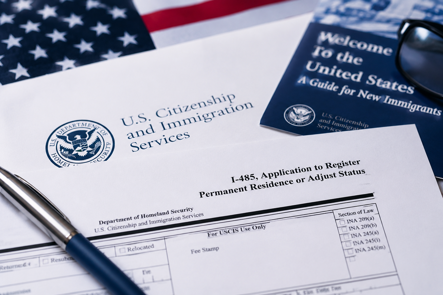 Formularios USCIS — I-485 y guía para nuevos inmigrantes